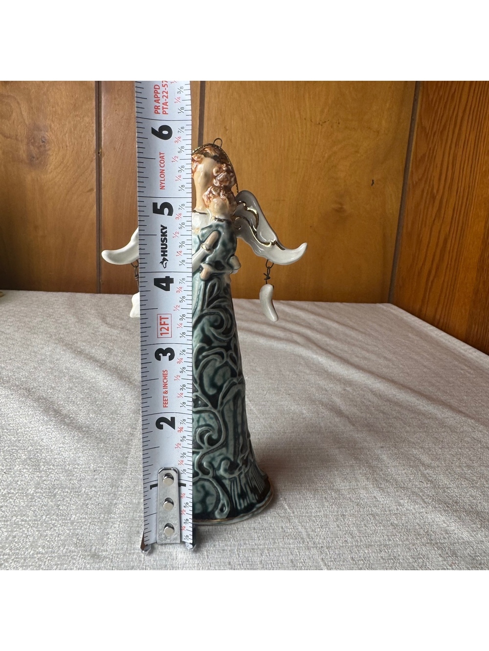 Vintage 6 Inch Angel Bell Ornament Ceramic Christmas Decoration Hanging Decor - Picture 6 of 6
